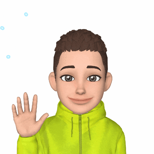 a cartoon character in a yellow jacket is waving