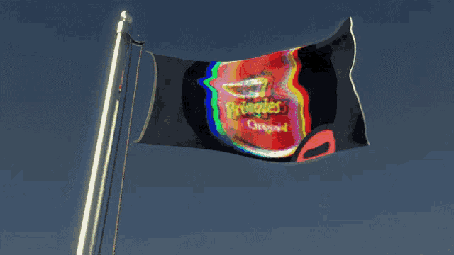 a flag that says pringles original is flying in the wind