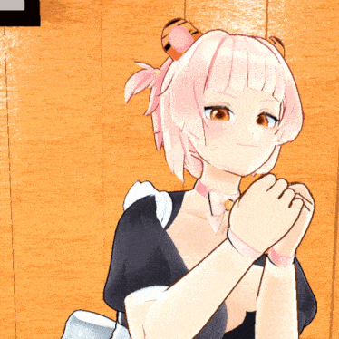 a girl with pink hair and a tiger ear headband