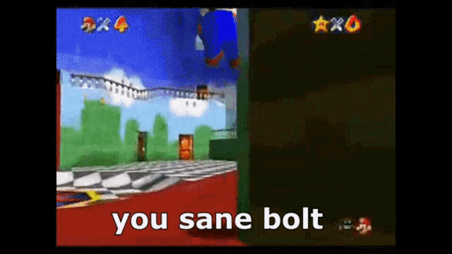 a screenshot of a video game with the words you sane bolt at the bottom