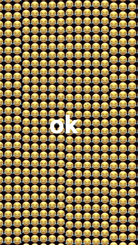 a bunch of laughing emojis on a black background with the word ok