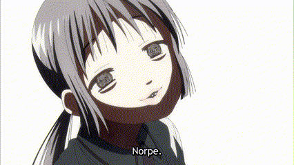 a girl with braces on her teeth says norpe on the bottom