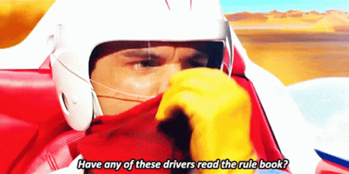 Speed Racer Movie GIF - Speed Racer Movie Have Any Of These Drivers Read The Rule Book GIFs