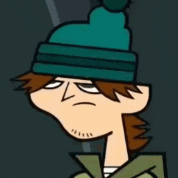 a close up of a cartoon character wearing a hat and a jacket .