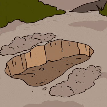 a cartoon of a monkey laying on the ground with a red tongue