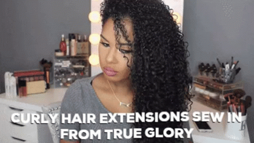 Human Hair Extensions Sew In Curly Hair Extensions Sew In GIF - Human Hair Extensions Sew In Curly Hair Extensions Sew In Sew In Hair Extensions Before And After GIFs