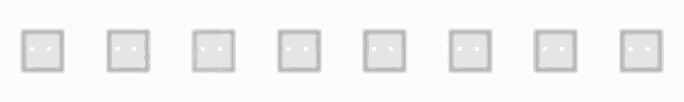 a row of white boxes are lined up on a white background .
