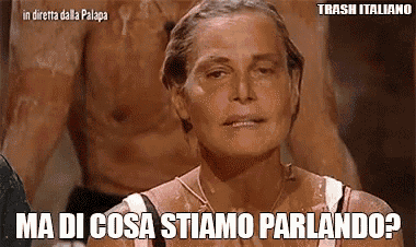 a woman says ma di cosa stiamo parlando on a screen
