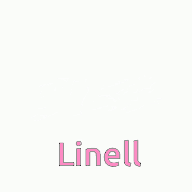 a logo for bless linell with a pink border