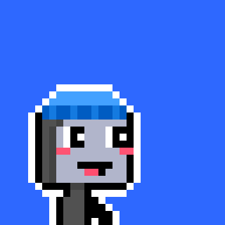 a pixel art drawing of a person holding a piece of paper