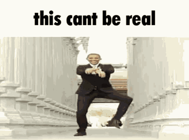 a man in a suit and tie is dancing in front of a building .