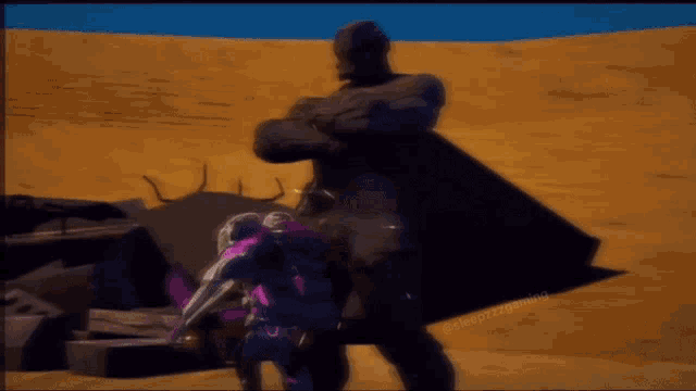 a screenshot of a video game with a purple character being punched