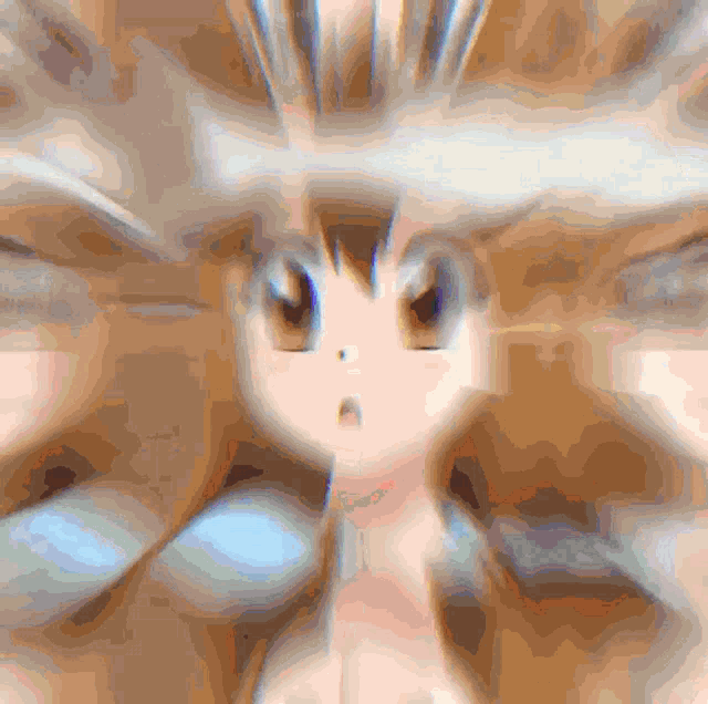 a close up of a cartoon character 's face with a surprised look on her face