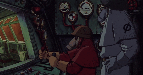 a cartoon drawing of a man in a red coat with a circle on his chest