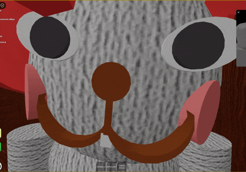 a screenshot of a video game shows a cat with big eyes and a mustache