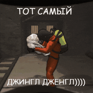 a man in a red suit is holding a skeleton and the words tot cambyi are on the bottom