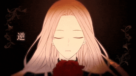 a woman with long hair is holding a red rose in her hand