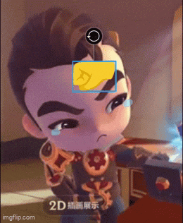 a cartoon character with a yellow sticker on his forehead that says 2d