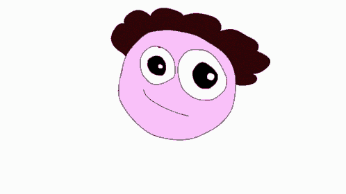 a cartoon drawing of a pink monster with big eyes