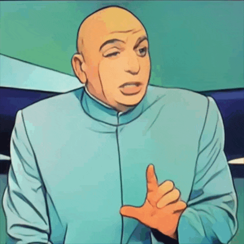 a cartoon drawing of a bald man in a blue jacket