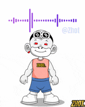 a cartoon character with a shirt that says zhot