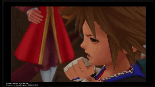 a screenshot of a video game with a character from square enix on the bottom