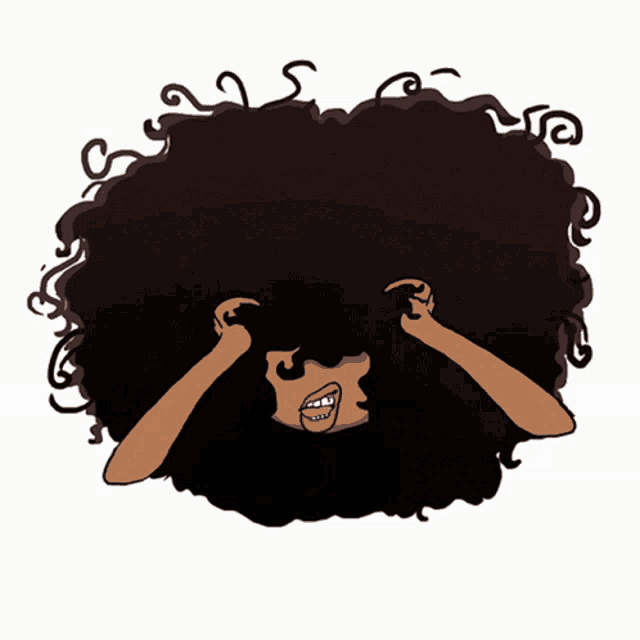 a cartoon of a woman with a big afro
