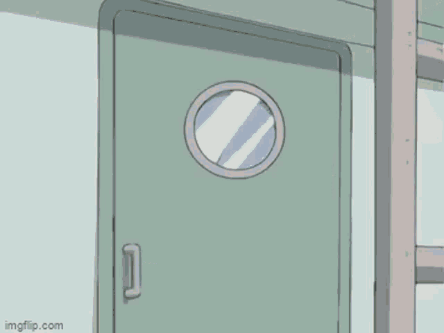 may from pokemon is standing in a doorway wearing a pink swimsuit .