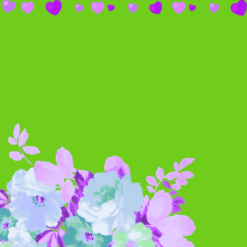 a green background with purple and blue flowers and the words " allah "
