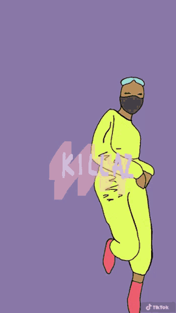 a drawing of a woman wearing a mask with the word killaz on the bottom right