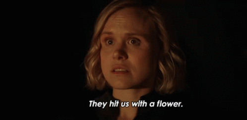 They Hit Us With A Flower Doctor Agnes Jurati GIF - They Hit Us With A Flower Doctor Agnes Jurati Alison Pill GIFs