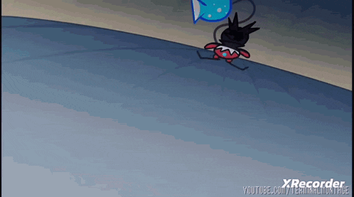 a cartoon character with a blue fish on his head is shown on a youtube video