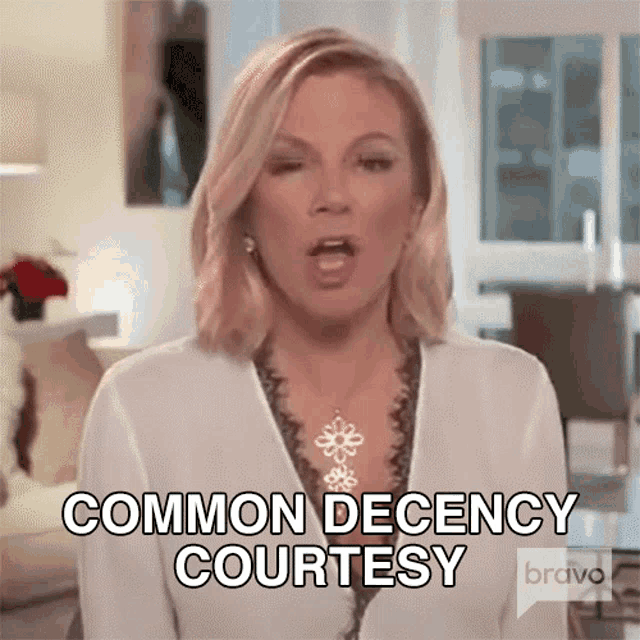 Common Decency Courtesy Real Housewives Of New York GIF - Common Decency Courtesy Real Housewives Of New York Have Some Courtesy GIFs