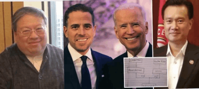 a collage of four men with one of them having the word children on his paper