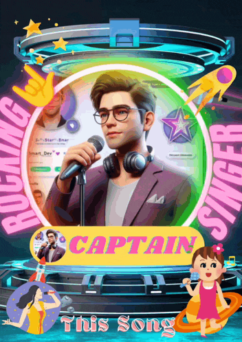 a poster for captain this song with a man singing