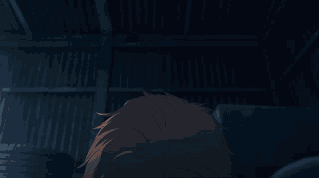 a close up of a cartoon character 's face with a large eye