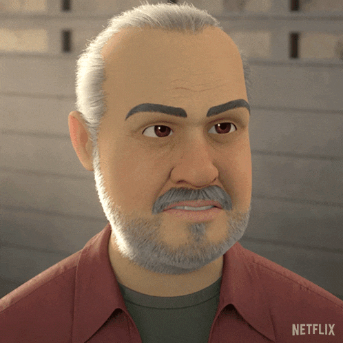 a man with a beard and a netflix logo on his shirt