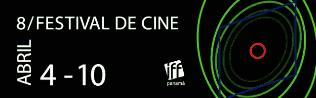 a black background with green circles and the words 8 festival de cine