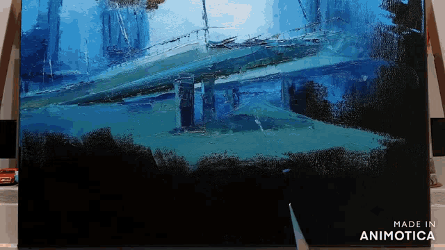 a painting that was made in animatica is being displayed