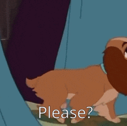 a lady and the tramp dog is standing on its hind legs and asking for a please