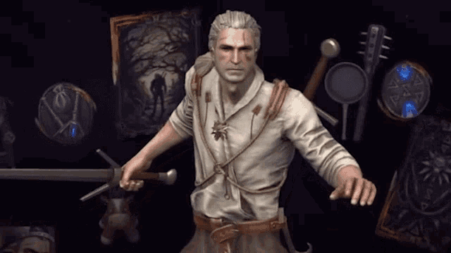 Ready To Fight Geralt Of Rivia GIF - Ready To Fight Geralt Of Rivia Gwent GIFs