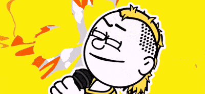 a cartoon of a man playing a keyboard and a man holding a microphone with the word drummer on his shirt