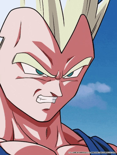 a close up of a cartoon character 's face with chinese writing on the bottom