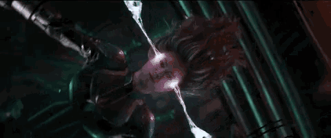a woman is laying on her back with a light coming out of her head .