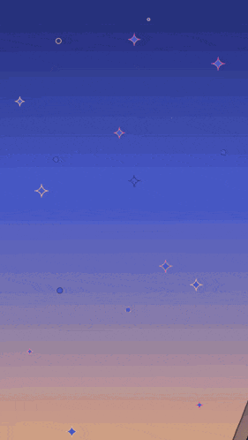 a pixel art illustration of a blue sky with stars