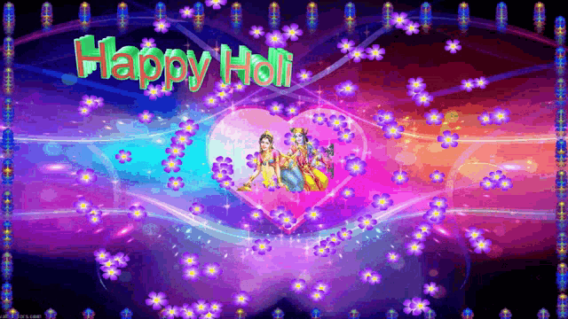 Happy Holi Flowers GIF - Happy Holi Flowers Heart GIFs
