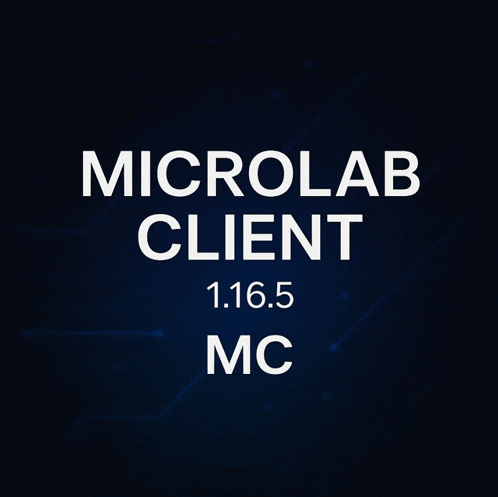 a dark blue background with microlab client 1.16.5 mc written in white