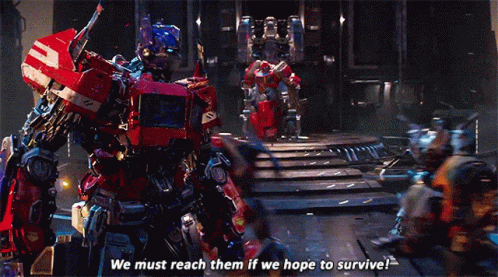 Bumblebee Optimus Prime GIF - Bumblebee Optimus Prime We Must Reach Them If We Hope To Survive GIFs