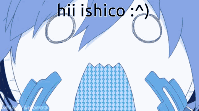 a drawing of a person with a surprised look on their face and the words hii ishico