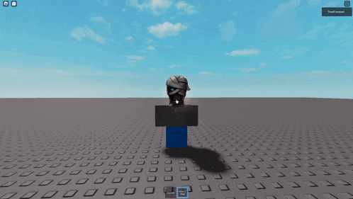 a screenshot of a roblox game shows a character with a mask on